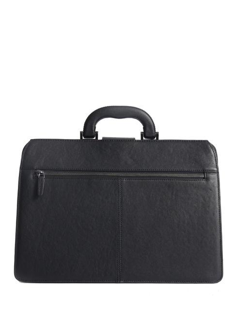CAMPIONARIO - BLACK SQUARE Doctor Bag in leather, 13" PC holder black - Work Briefcases