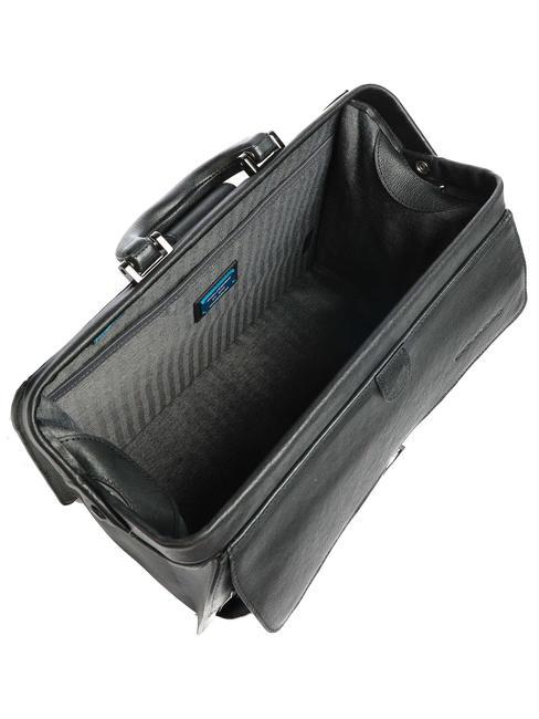 CAMPIONARIO - BLACK SQUARE Doctor Bag in leather, 13" PC holder black - Work Briefcases