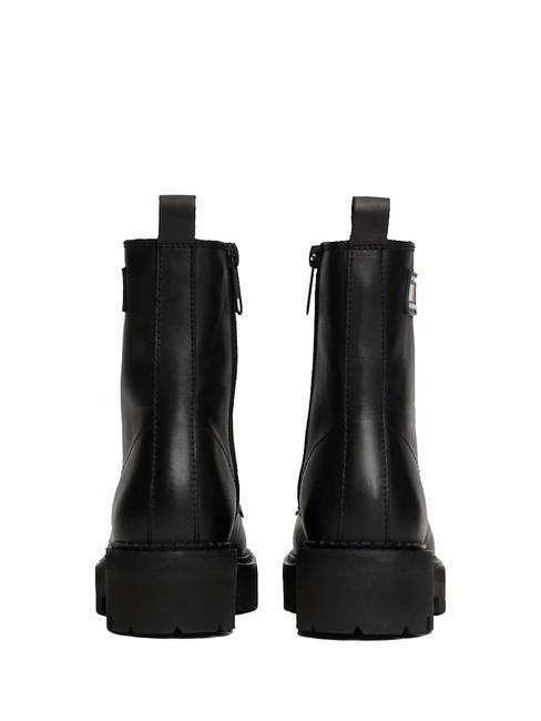 TOMMY JEANS Urban Lace Up Leather ankle boots BLACK - Women&rsquo;s shoes
