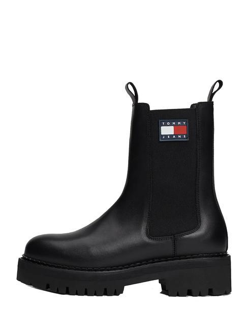 TOMMY JEANS Urban Chelsea Leather ankle boots BLACK - Women&rsquo;s shoes