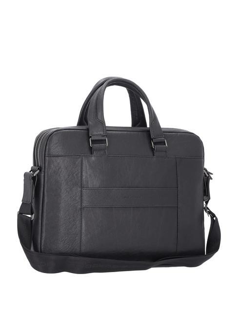 CAMPIONARIO - BLACK SQUARE Leather briefcase for 15.6" laptop black - Work Briefcases