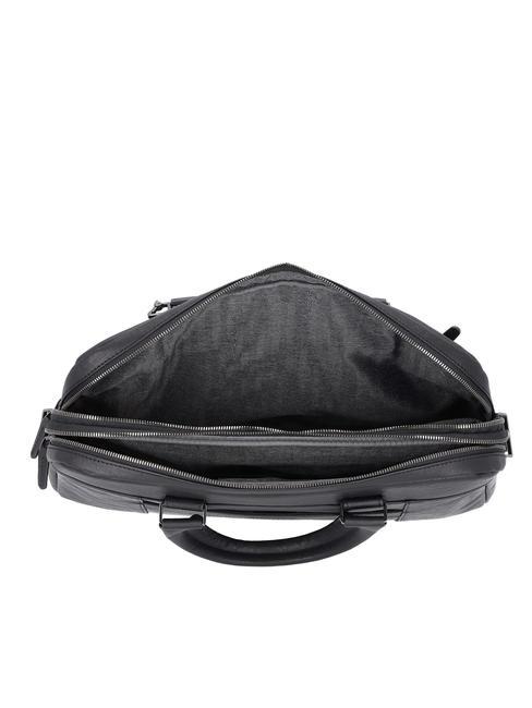 CAMPIONARIO - BLACK SQUARE Leather briefcase for 15.6" laptop black - Work Briefcases