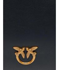 PINKO HORIZONTAL FLAT  Shoulder bag, in leather black-antique gold - Women’s Bags - 3