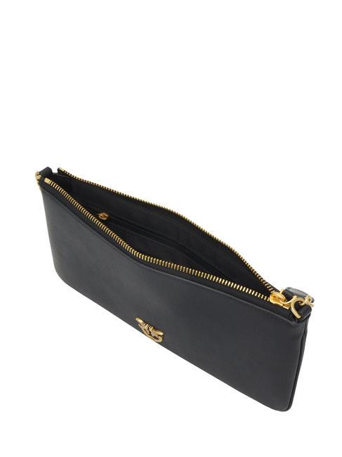 HORIZONTAL FLAT  Shoulder bag, in leather black-antique gold - Women’s Bags
