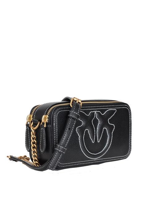 CARRIE Mini shoulder bag, in leather black-antique gold - Women’s Bags