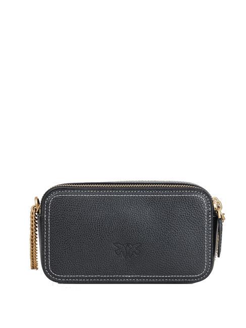 CARRIE Mini shoulder bag, in leather black-antique gold - Women’s Bags
