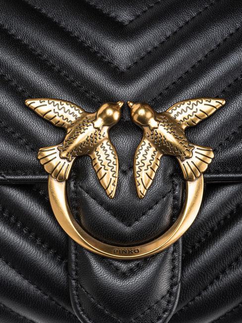 LOVE LADY PUFF Mini hand bag, with shoulder strap black-antique gold - Women&rsquo;s Bags