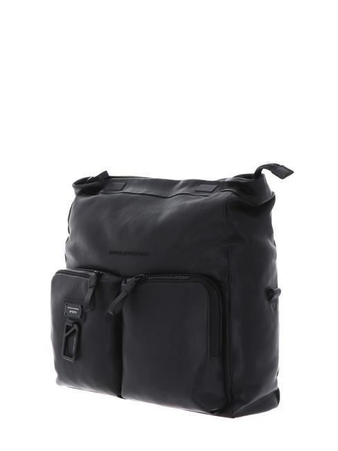 CAMPIONARIO - HARPER  Messenger for 13" PC, in leather Black - Work Briefcases