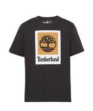 TIMBERLAND STACK LOGO Cotton T-shirt BLACK - T-shirt - 4