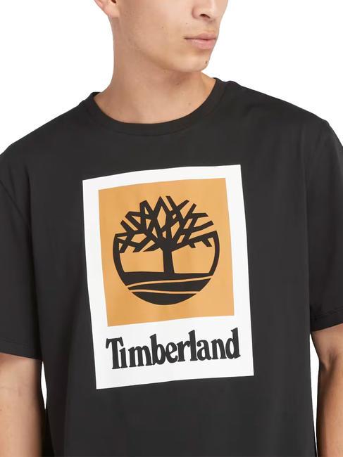 STACK LOGO Cotton T-shirt BLACK - T-shirt