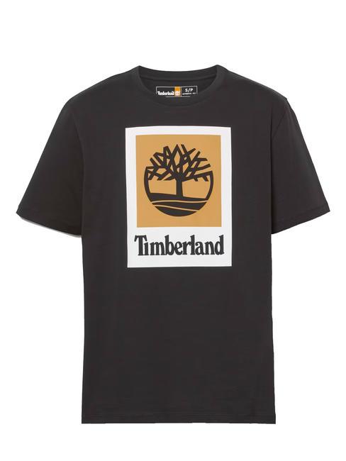 STACK LOGO Cotton T-shirt BLACK - T-shirt