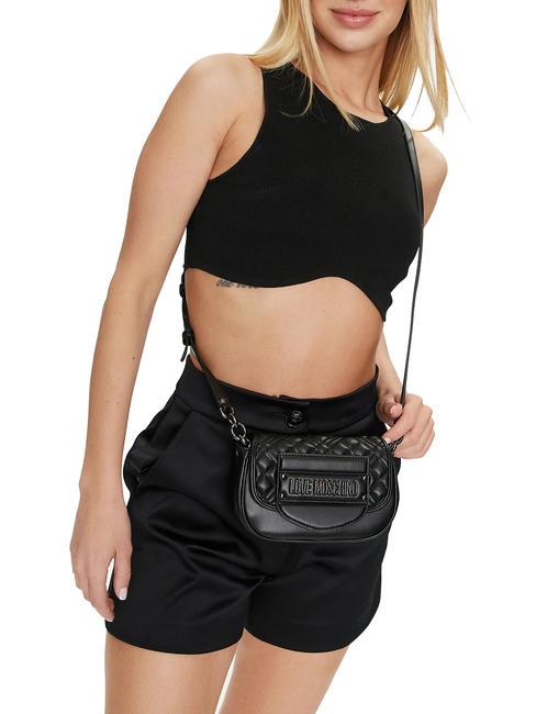 QUILTED TAB  Mini shoulder bag Black - Women’s Bags