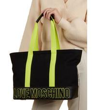 LOVE MOSCHINO FREE TIME  Canvas shopper Black - Women’s Bags - 5