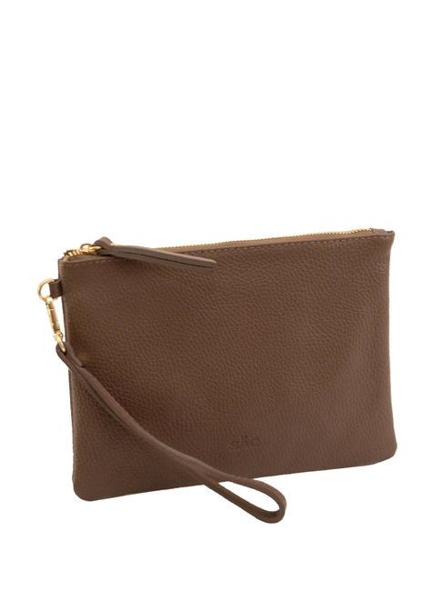 ROBERTA Dollar leather clutch bag taupe - Women’s Bags