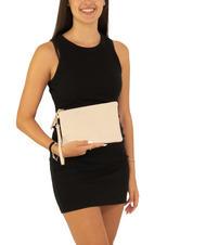 LESAC ROBERTA Dollar leather clutch bag milk - Women’s Bags - 4