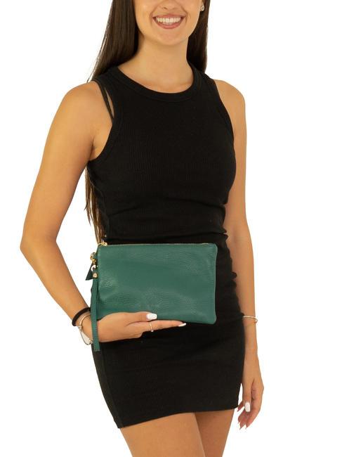 ROBERTA Dollar leather clutch bag peacock - Women’s Bags