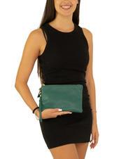 LESAC ROBERTA Dollar leather clutch bag peacock - Women’s Bags - 4