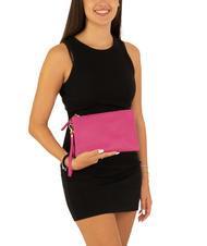LESAC ROBERTA Dollar leather clutch bag fuchsia - Women’s Bags - 4