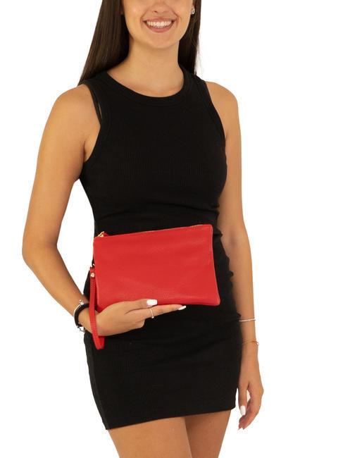 ROBERTA Dollar leather clutch bag red - Women’s Bags