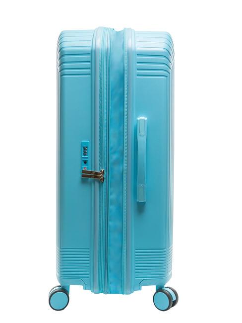 LIGHT POP 1 Large expandable trolley water blue - Rigid Trolley Cases