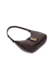 FURLA GOCCIA Hammered leather shoulder bag chocolate - Women&rsquo;s Bags - 4