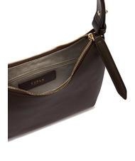 FURLA GOCCIA Hammered leather shoulder bag chocolate - Women&rsquo;s Bags - 5