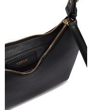 FURLA GOCCIA Hammered leather shoulder bag Black - Women&rsquo;s Bags - 5