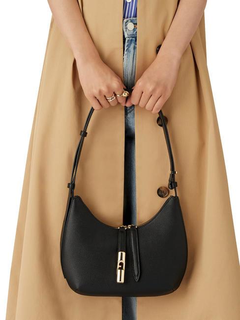 GOCCIA Hammered leather shoulder bag Black - Women&rsquo;s Bags