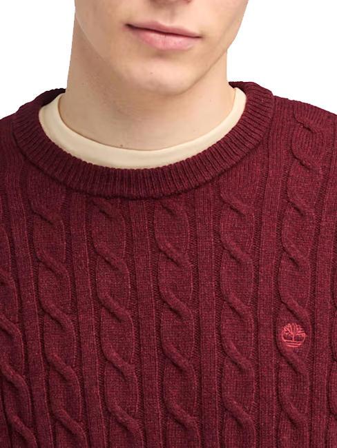 P-B LAMBWOOL Crewneck sweater in wool blend cordovanheather - Men's Sweaters