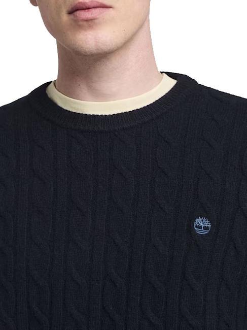 P-B LAMBWOOL Crewneck sweater in wool blend dark sapphire/dark denim - Men's Sweaters