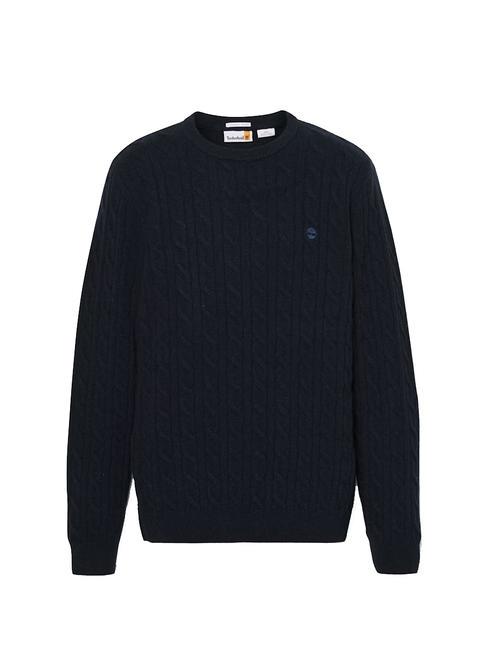 P-B LAMBWOOL Crewneck sweater in wool blend dark sapphire/dark denim - Men's Sweaters