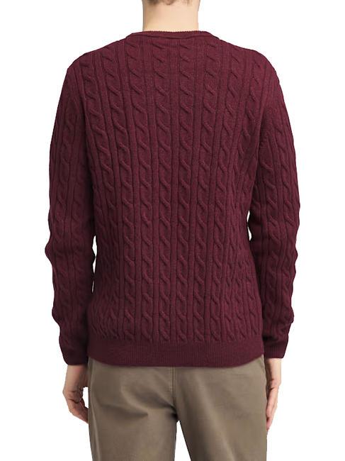 P-B LAMBWOOL Crewneck sweater in wool blend cordovanheather - Men's Sweaters