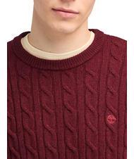 TIMBERLAND P-B LAMBWOOL Crewneck sweater in wool blend cordovanheather - Men's Sweaters - 3