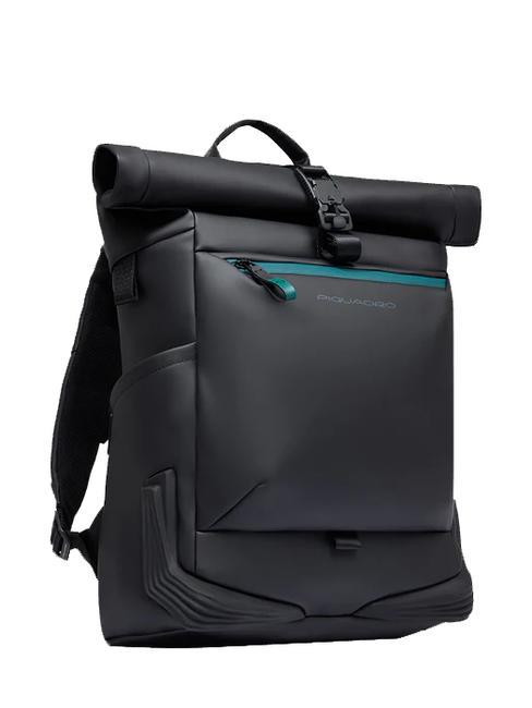 CORNER SPECIALE GOMMATO Roll-top backpack for 15.6" laptop Black - Laptop backpacks