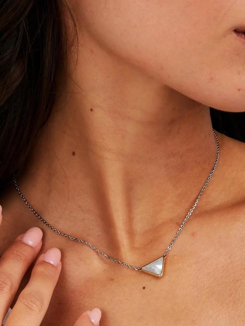 TRILLIANT Pearly triangle necklace SILVER - Necklaces