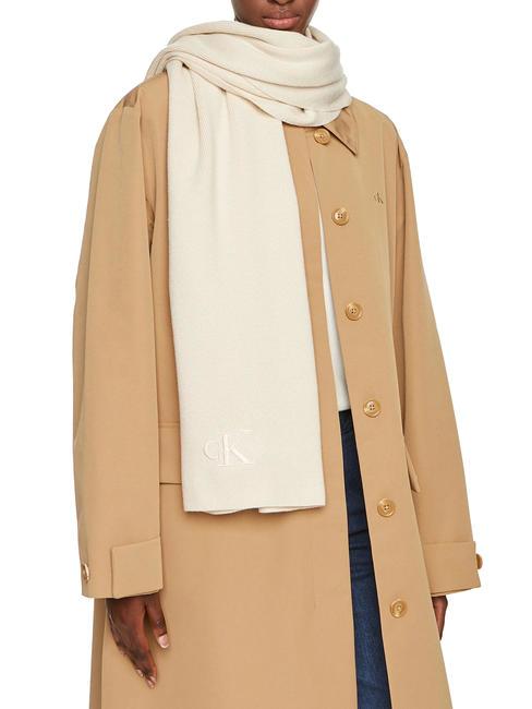 CK JEANS MONOGRAM EMBRO Recycled polyester scarf birch - Scarves