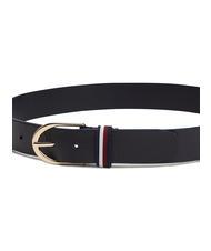 TOMMY HILFIGER CORPORATE Leather belt space blue - Belts - 3