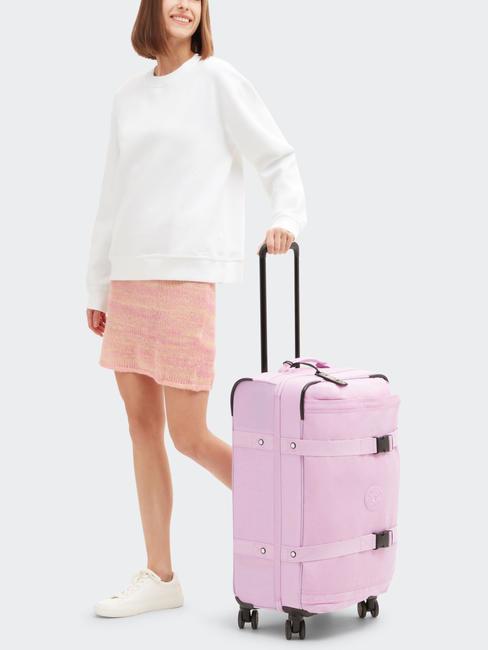 SPONTANEOUS Medium size trolley blooming pink - Semi-rigid Trolley Cases