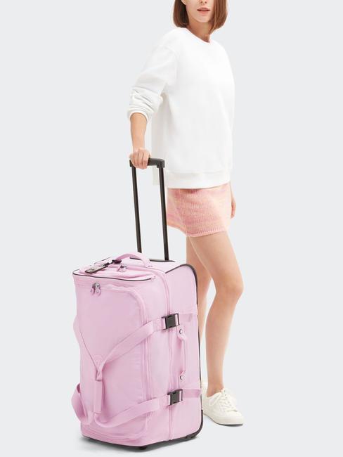 TEAGAN Medium size trolley bag blooming pink - Semi-rigid Trolley Cases