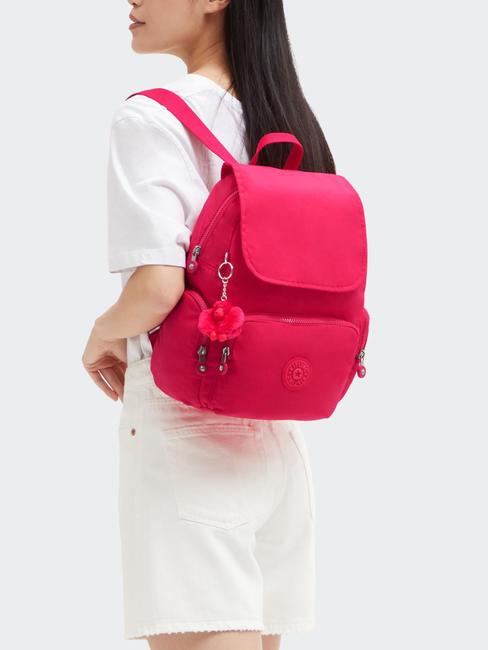 CITY ZIP S Backpack with flap pink confetti - Women’s Bags