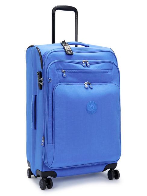 NEW YOURI SPIN M Medium size trolley havana blue - Semi-rigid Trolley Cases