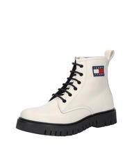 TOMMY HILFIGER TOMMY JEANS Lace Up Leather ankle boots ecru - Women’s shoes - 2
