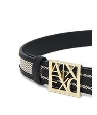 ARMANI EXCHANGE A|X BUCKLE Belt with canvas insert Black - Belts - 3