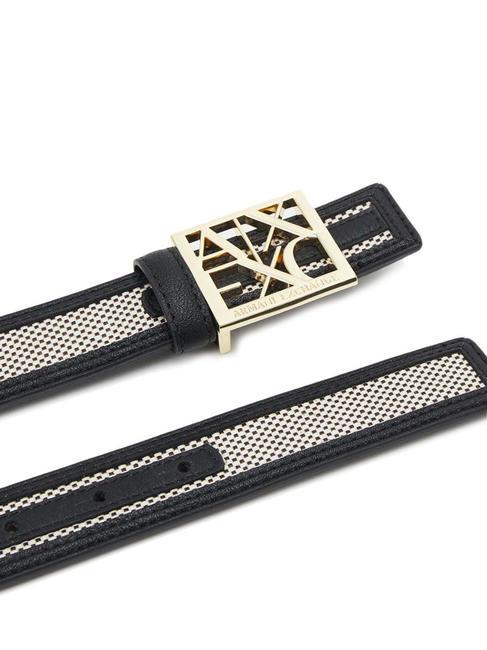 A|X BUCKLE Belt with canvas insert Black - Belts
