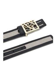 ARMANI EXCHANGE A|X BUCKLE Belt with canvas insert Black - Belts - 4