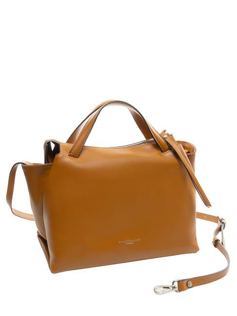 ORIGAMI Handbag, with shoulder strap, in leather tan - Women’s Bags