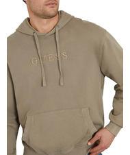 GUESS FINCH TERRY Sweatshirt oversize with pocket and hood slate taupe multi - Sweatshirts - 3