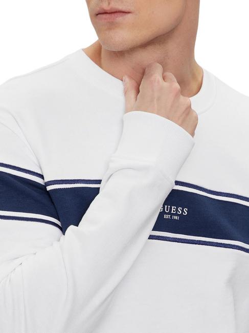 INSERTED STRIPE Cotton crewneck sweatshirt purwhite - Sweatshirts