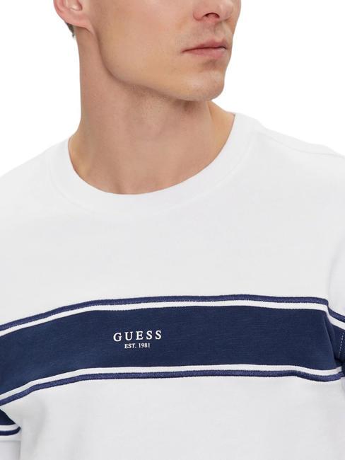 INSERTED STRIPE Cotton crewneck sweatshirt purwhite - Sweatshirts