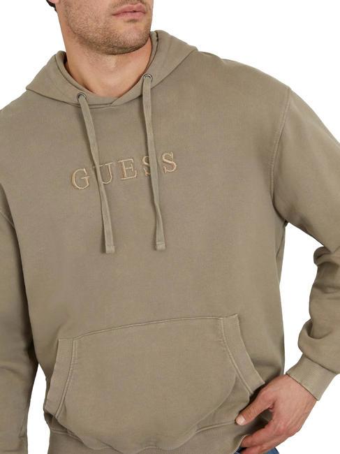 FINCH TERRY Sweatshirt oversize with pocket and hood slate taupe multi - Sweatshirts